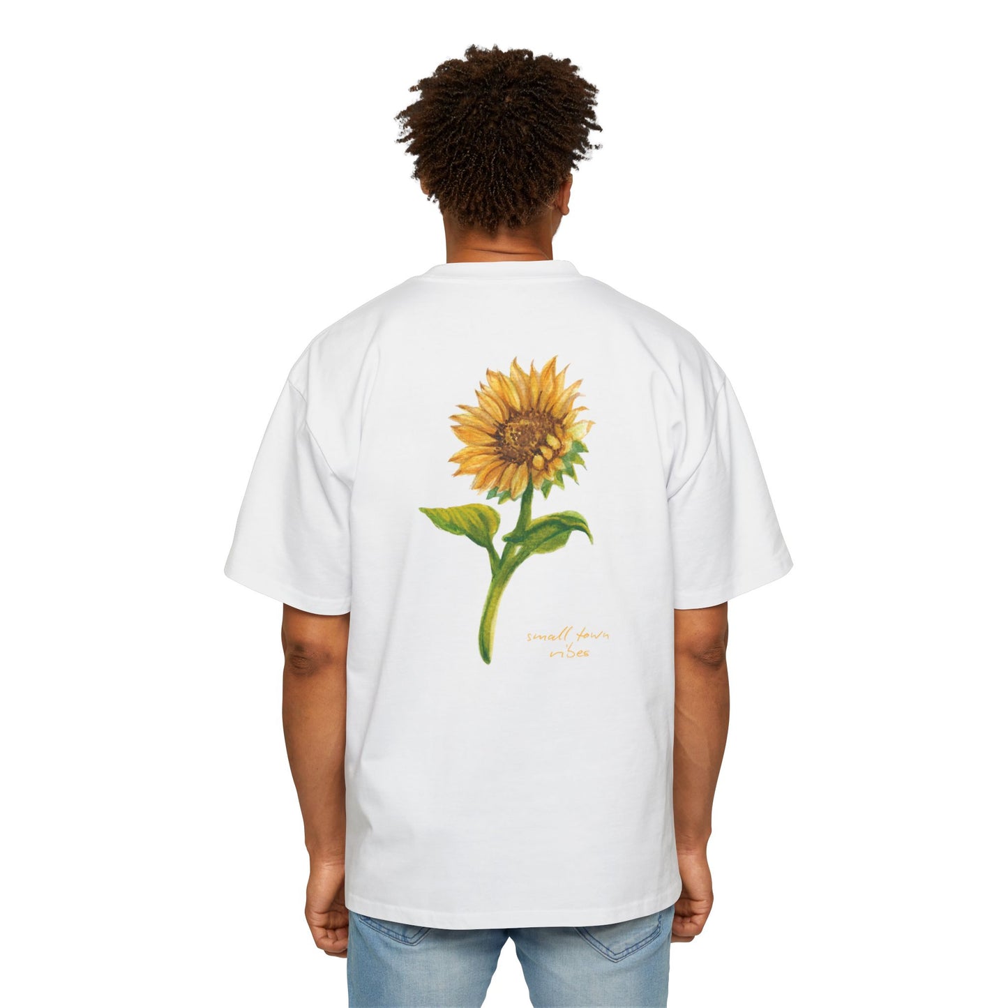 Copy of Men's Heavy Oversized Tee Sunflower Design Winters, CA STV